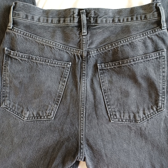 AGOLDE 90's Pinch Waist Straight Leg Jeans in Howl, Washed Black, Distressed - Picture 7 of 16